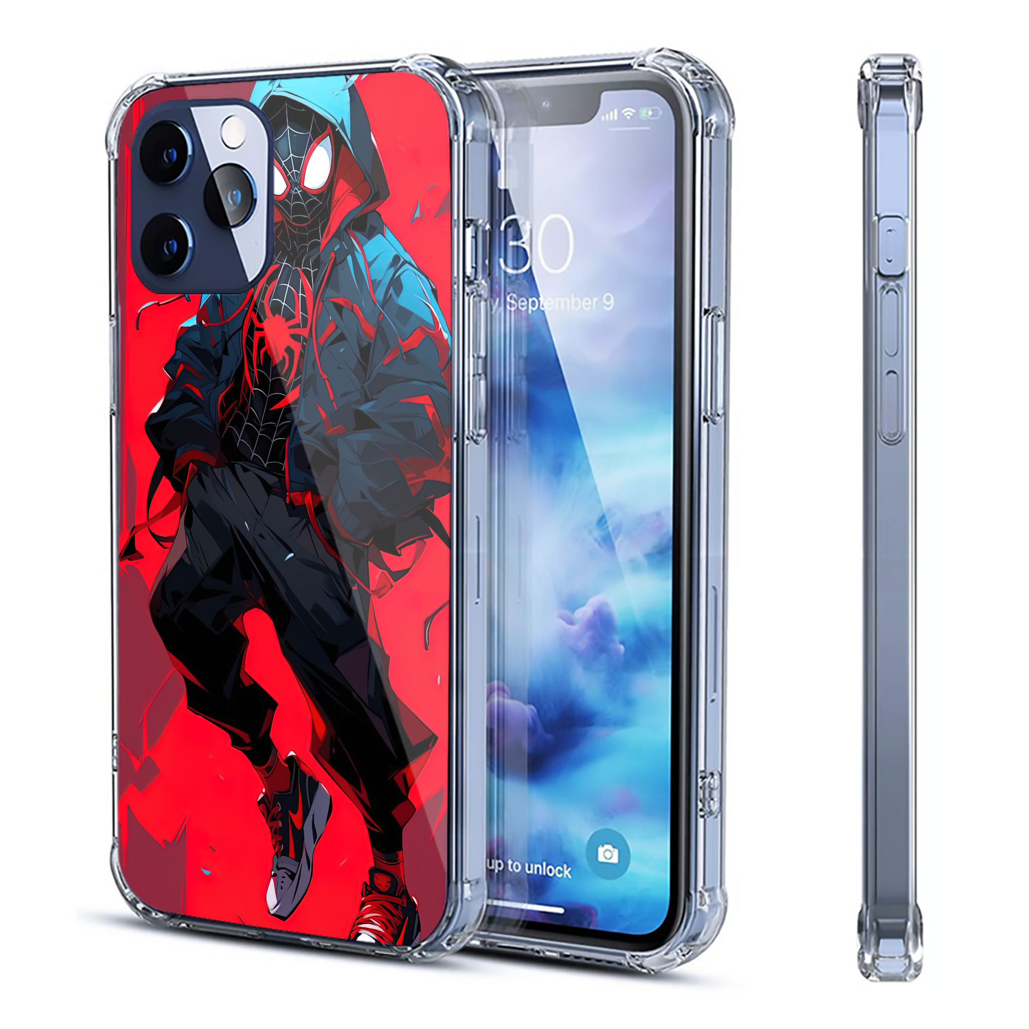（画像用） Spider Man スパイダーマン 【iPhone 12シリーズ対応】透明スマホケース（クリアソフトケース）